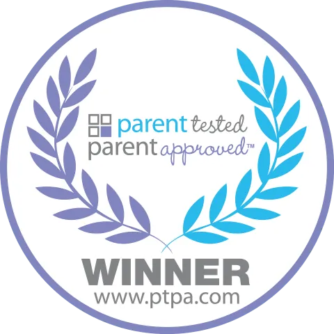 PPTA award. Text: Parent Tested Parent Approved. Winner. www.ptpa.com.